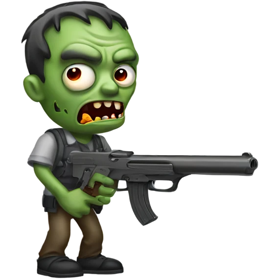 Zombie with gun emoji