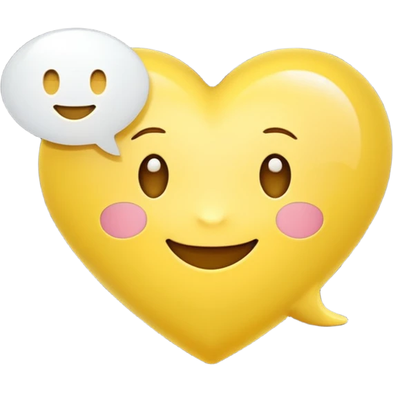 yellow heart with a speech bubble emoji