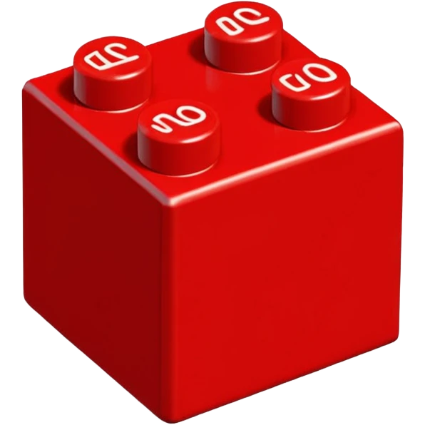 had drawn 2x2 red lego brick viewed from side emoji