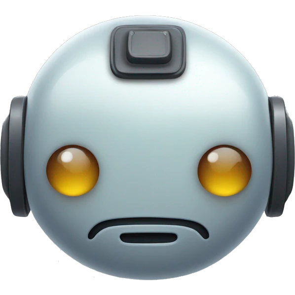 sad floating rounded robot emoji
