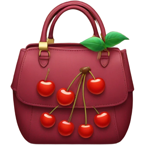 Purse with cherry on it emoji