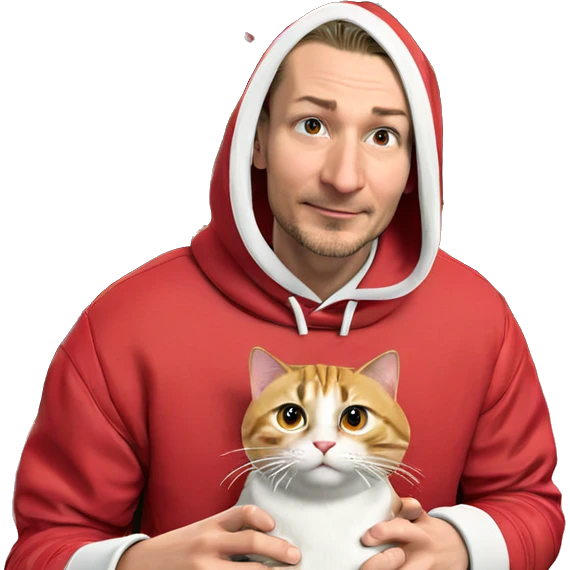 boy with cat by christmas tree emoji