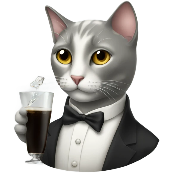 elegant cat drinking emoji
