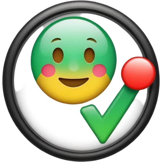 Add a bold green checkmark icon on the emoji and clearly display the word 'Checking on it' across the center in large, white, modern font. Clean background, soft shadow, vibrant colors, minimal and professional design. emoji