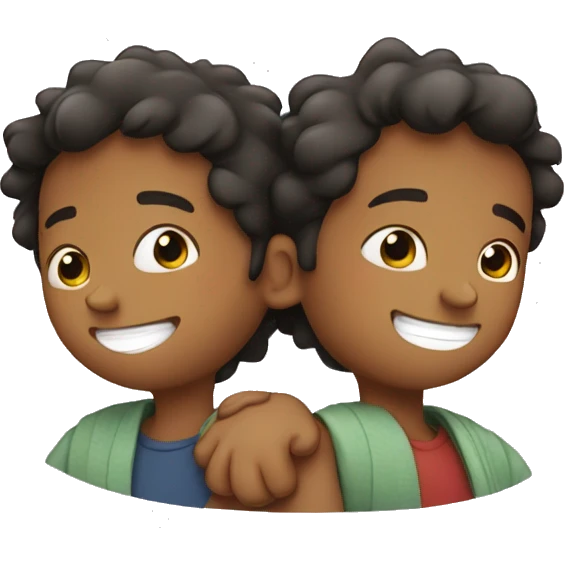 2 boys hugging each other emoji