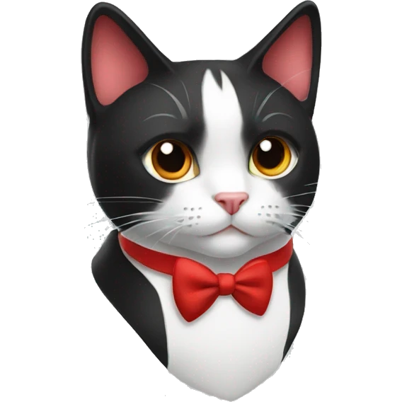 Tuxedo cat with red collar emoji