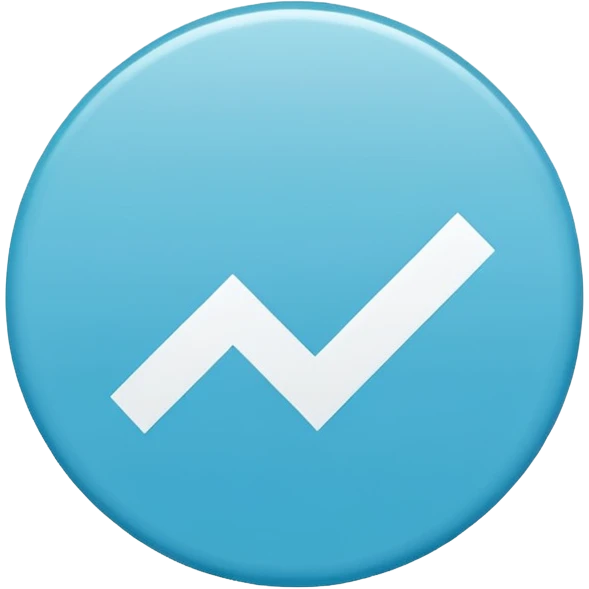 A small solid cyan-blue circle with a centered bright white check mark, clean and minimal, symbolizing trust and distinction. emoji