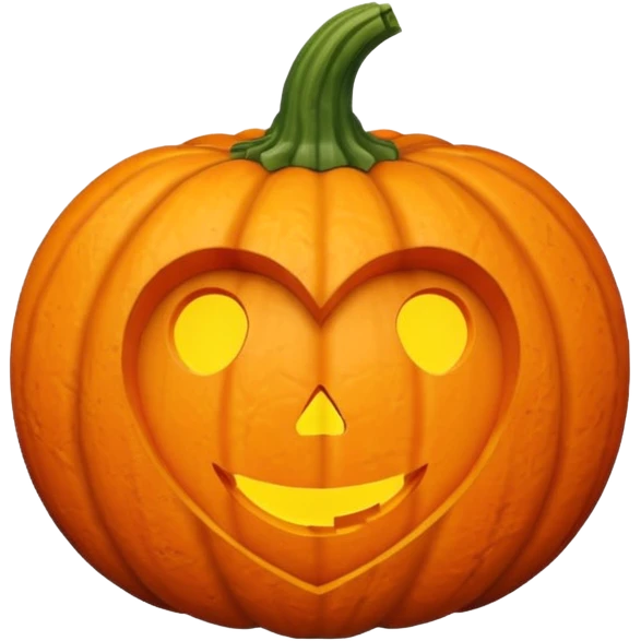 серце у вигляді гарбуза до хелловін emoji