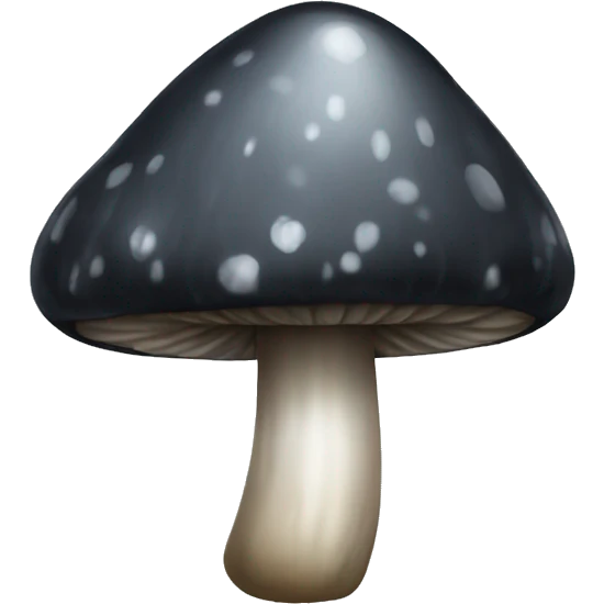 Black and dark grey Crystal mushroom  emoji