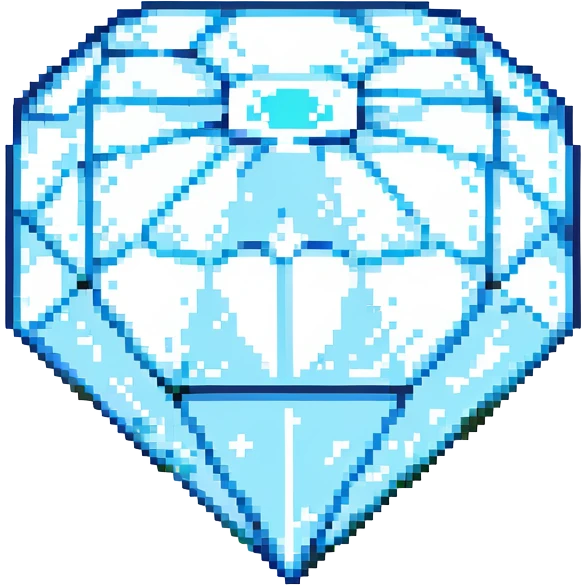 a huge diamond, pixel art style emoji