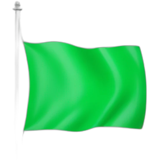 A complete green colour plain flag without any design  emoji
