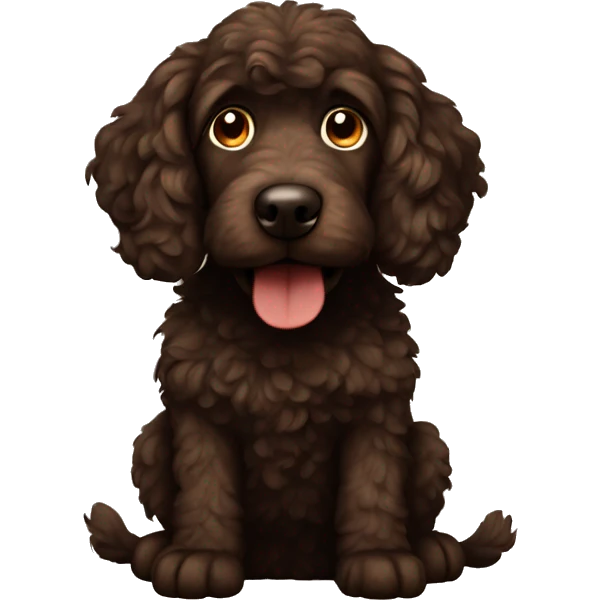 Dark brown doodle dog emoji