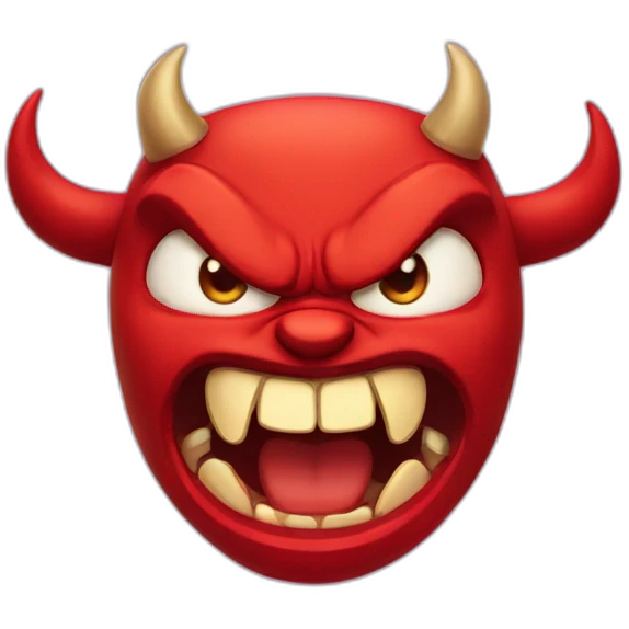 Angry and hungry devil emoji