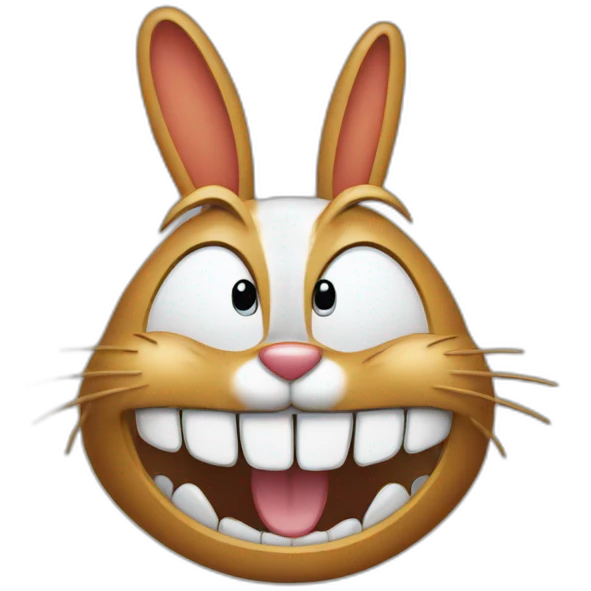 electrically bugs bunny with teeth emoji