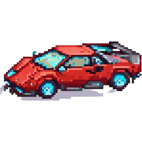 красная Lamborghini Countach, no background emoji