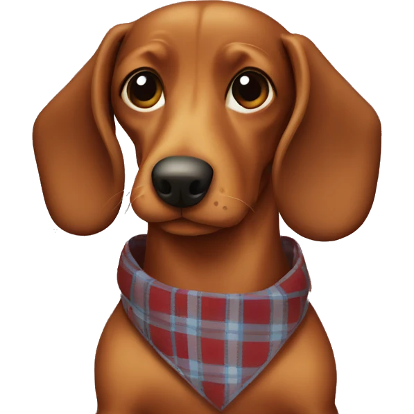 teckel wearing a plaid emoji