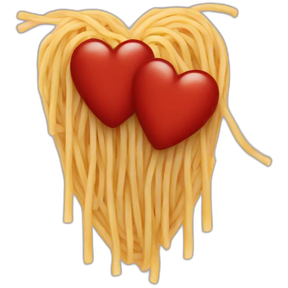 Spaghetti and sauce heart emoji