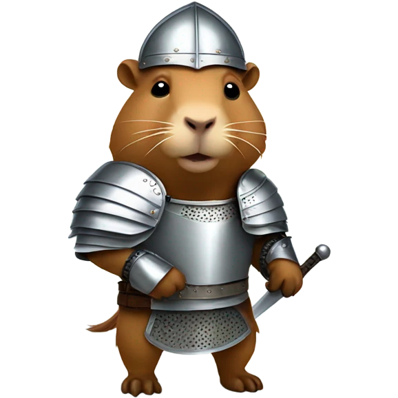 Capybara with sword and armor emoji