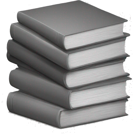 stack of books in greyscale emoji