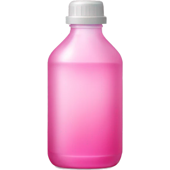 plastic bottle with crystaline pink liquid emoji