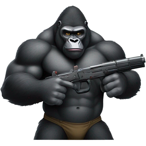 Gorilla with gun emoji