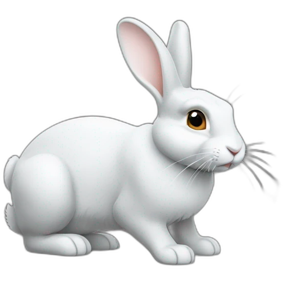 Lapin gris avec patte blanche emoji