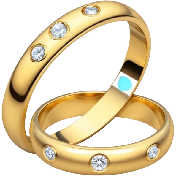 wedding rings, one ring for woman with diamond, second ring for man without diamond emoji