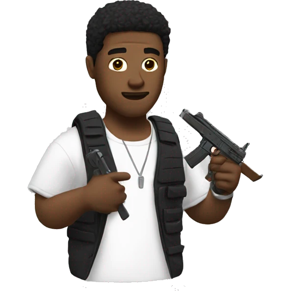 guy have white uzi emoji