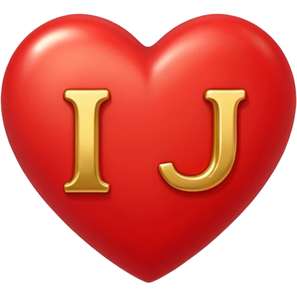 A red heart with the letter "J" in the middle emoji