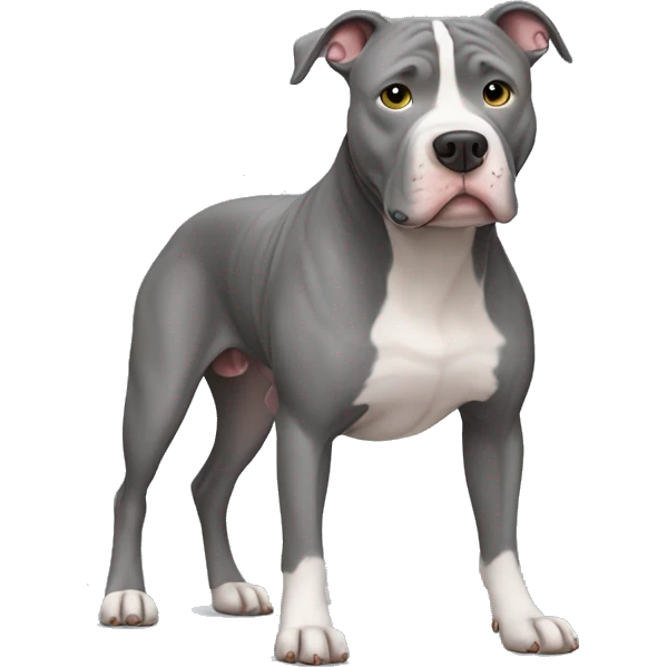 Gray Pitbull standing emoji
