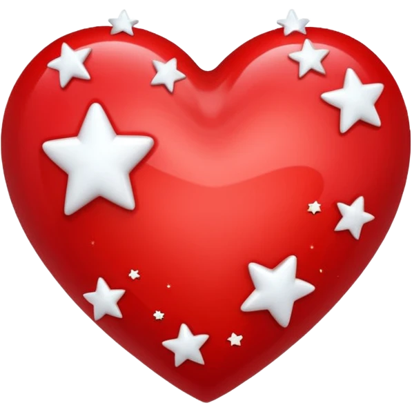 A red heart with many stars in it emoji