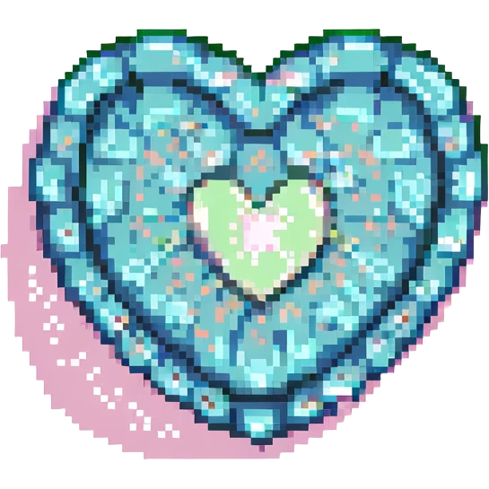 heart icon with a pixelated border, pixel art emoji