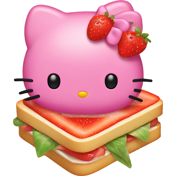 Hello kitty japanese strawberry sandwich  emoji
