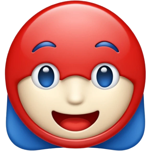 A high-quality emoji-style icon in red, white, and blue only (no other colors).
Smooth shading and highlights using only red, white, and blue, no gradients outside those colors.
No text, no symbols, no additional colors. emoji