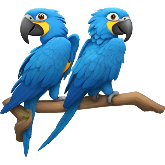 Two blue cute macaws￼ emoji