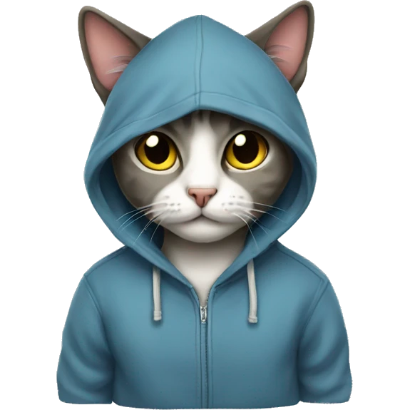 Cat wearing hoodie  emoji