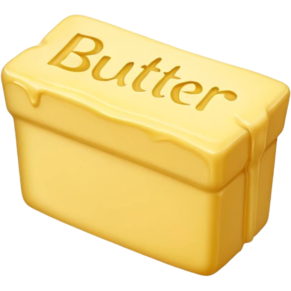 Create an image with butter and text that says butter  emoji