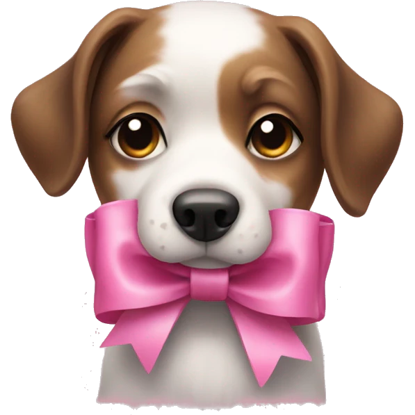 Dog with pink bow emoji