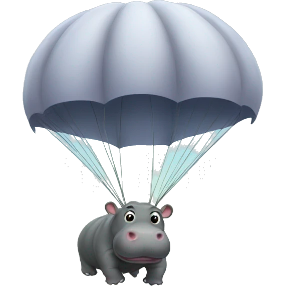 Hippo parachute  emoji