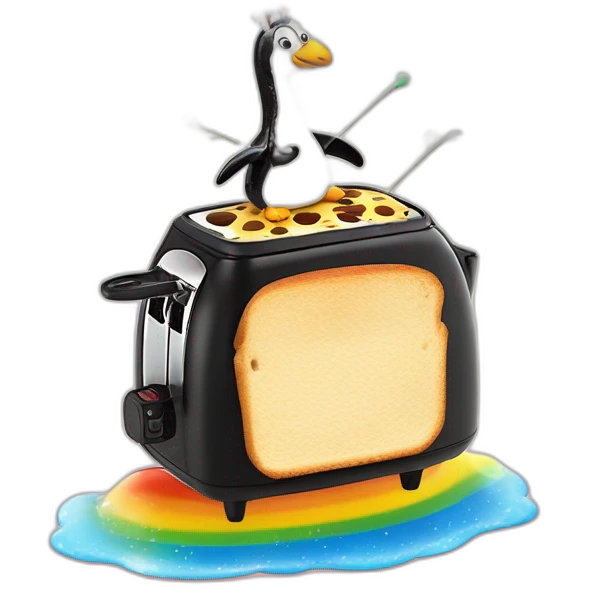 The polka-dotted toaster serenaded the dancing penguins with invisible bagpipes while a rainbow-colored giraffe tap-danced on a cloud made of Jello emoji
