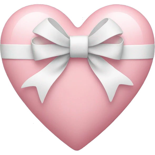 Pastel pink heart with white bow emoji