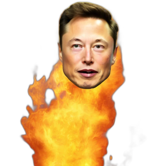elon musk on fire emoji
