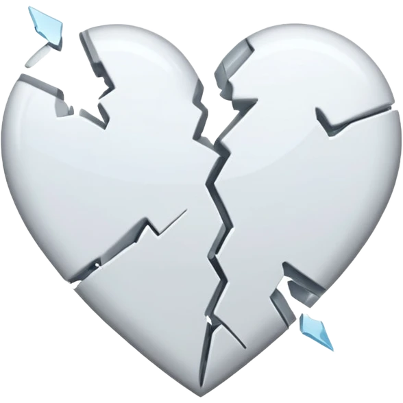 iphone white broken heart emoji
