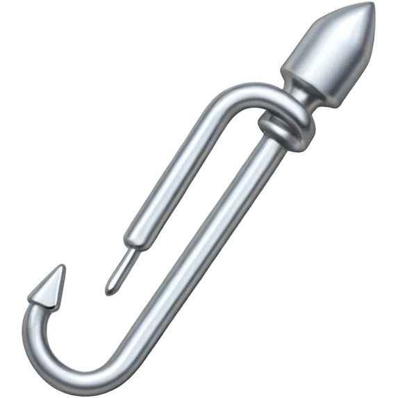 open safety pin with pointed end emoji