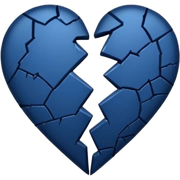 Emoji de corazón azul  oscuro roto ala mitad  emoji