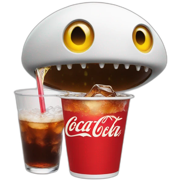 a UFO drinking coke and doing ok emoji
