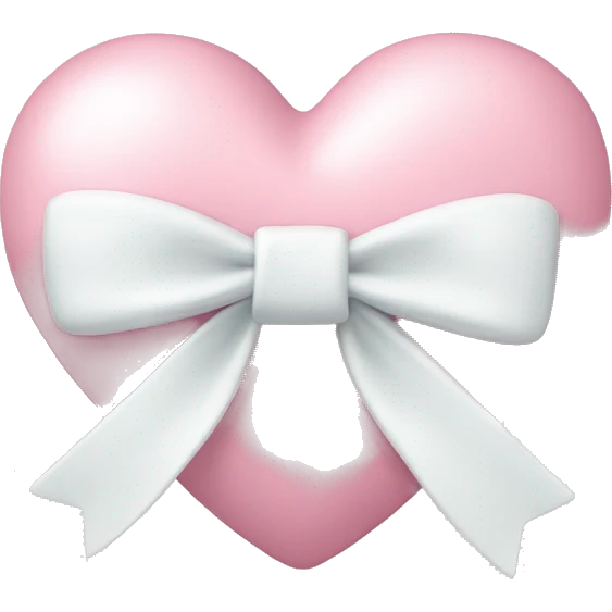Pastel pink heart with white bow emoji