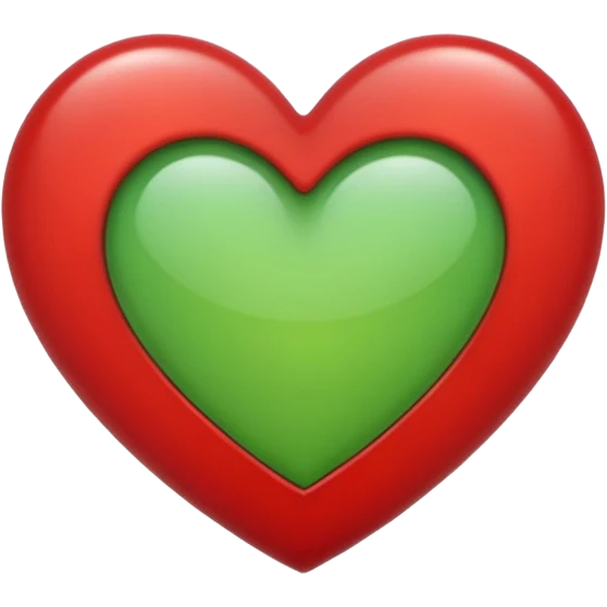 heart, half green half red emoji