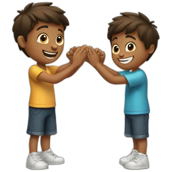 two boys high-fiving emoji