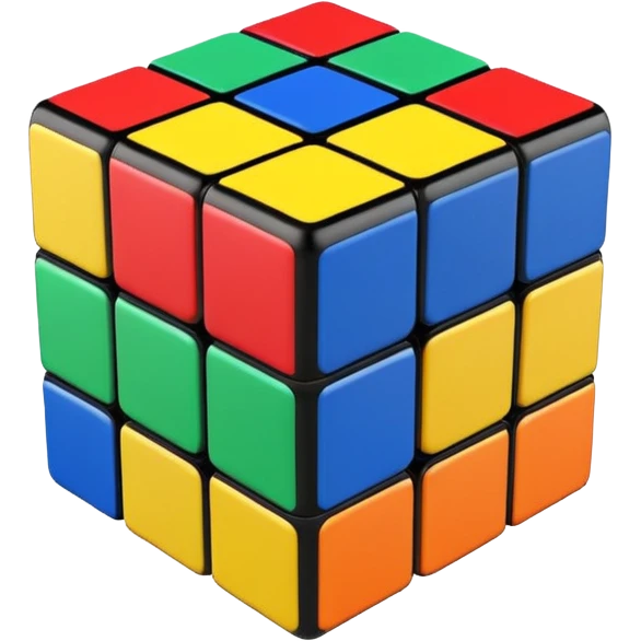 Rubik’s cube with motion lines emoji